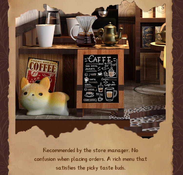 Booknook Coffee House DIY Miniature House Elegant Casual Design Cafe Atmosphere   Assembly Model For Birthday Gifts Home Decor