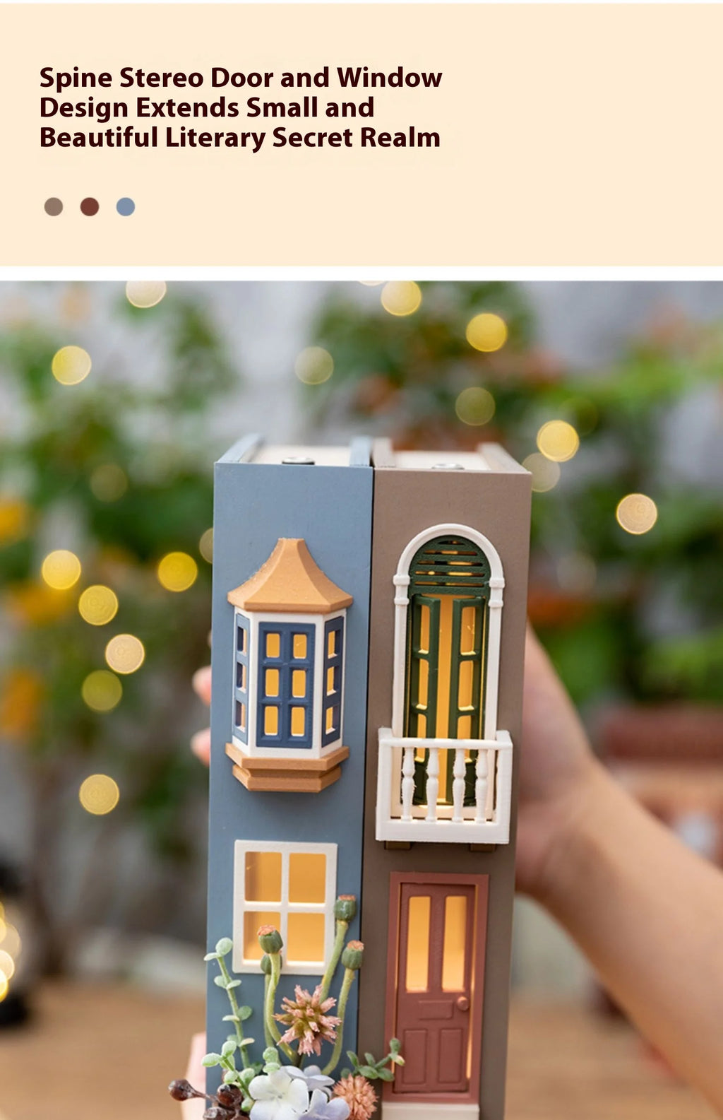 Fake Books Bookends With Led Light Book Holders Booknook Model Kit For Bookshelf Insert Miniature Ornament Decor Christmas Gifts