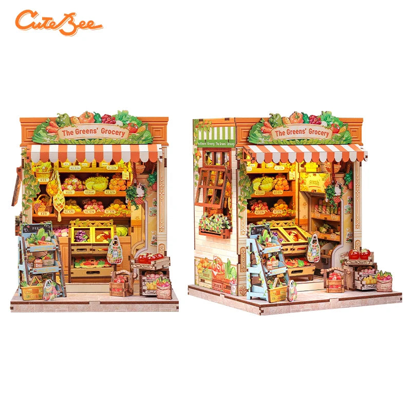 CUTEBEE Book Nook DIY Building Kit with Laser-Cut Precision Pieces 3D Wooden Puzzle  Collectible Desk Home Decor for Gift Idea