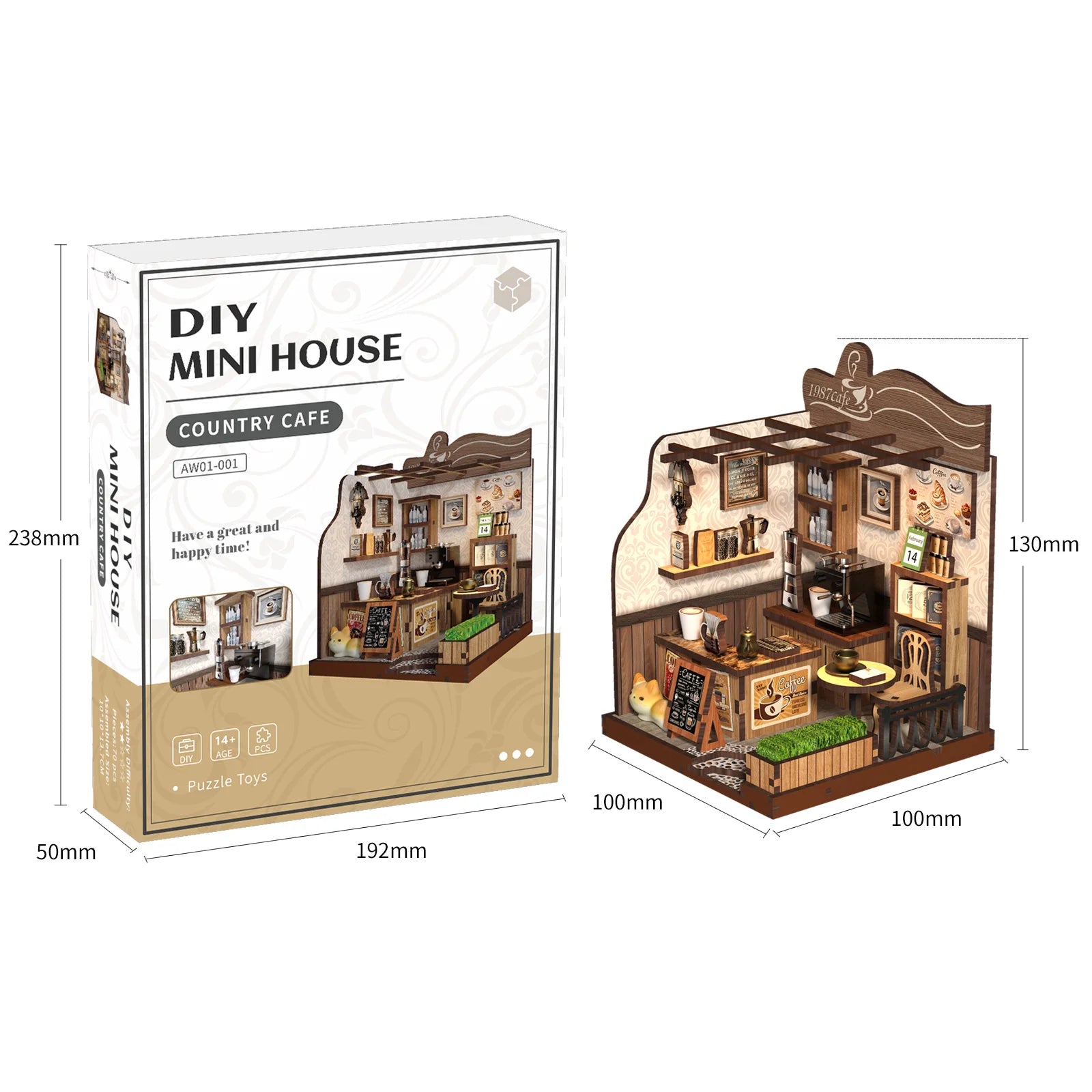 Booknook Coffee House DIY Miniature House Elegant Casual Design Cafe Atmosphere   Assembly Model For Birthday Gifts Home Decor