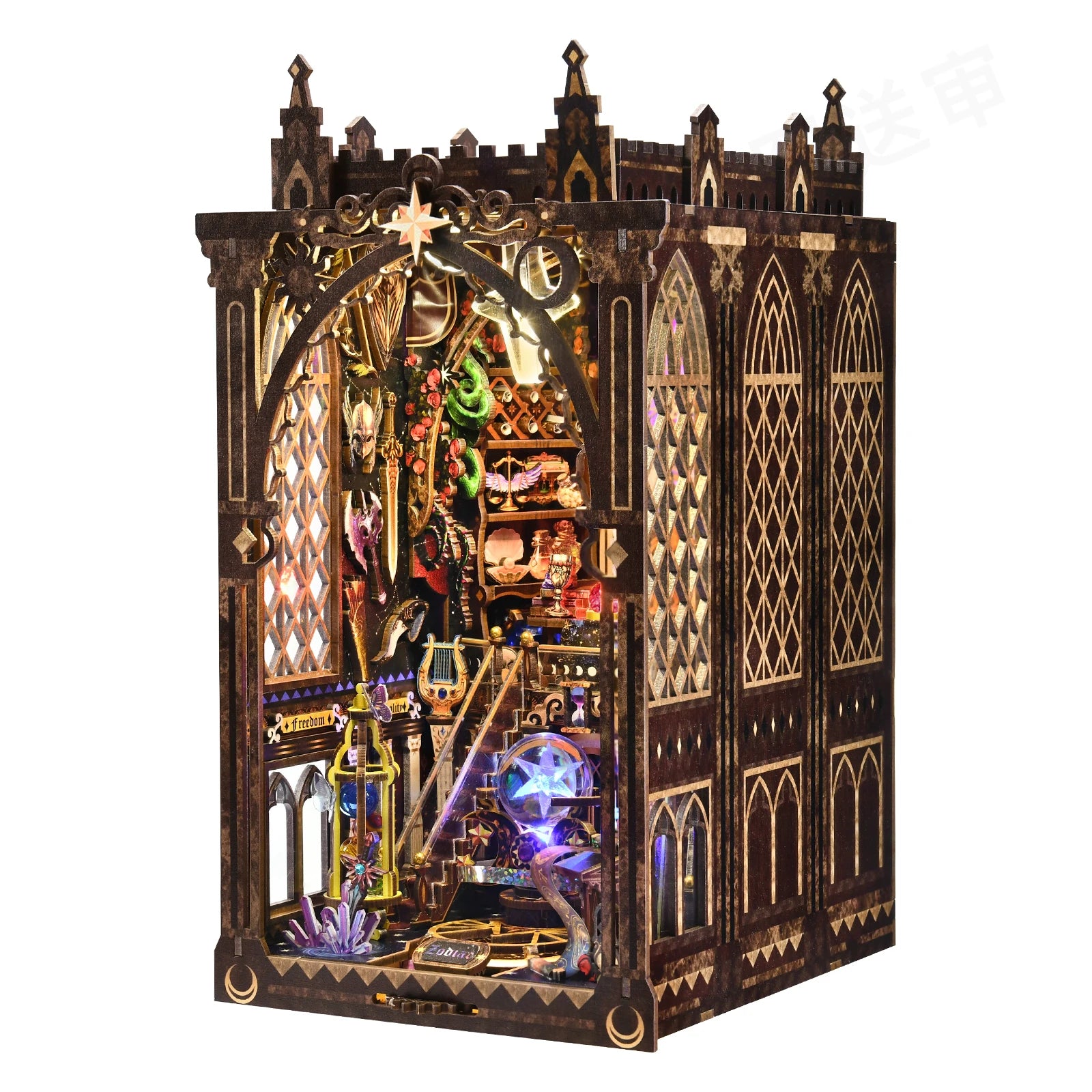 Book Nook Kit Twelve Constellations 3D DIY Wooden Puzzle Handmade Bookshelf Dollhouse Model Bookend Building Home Decoration