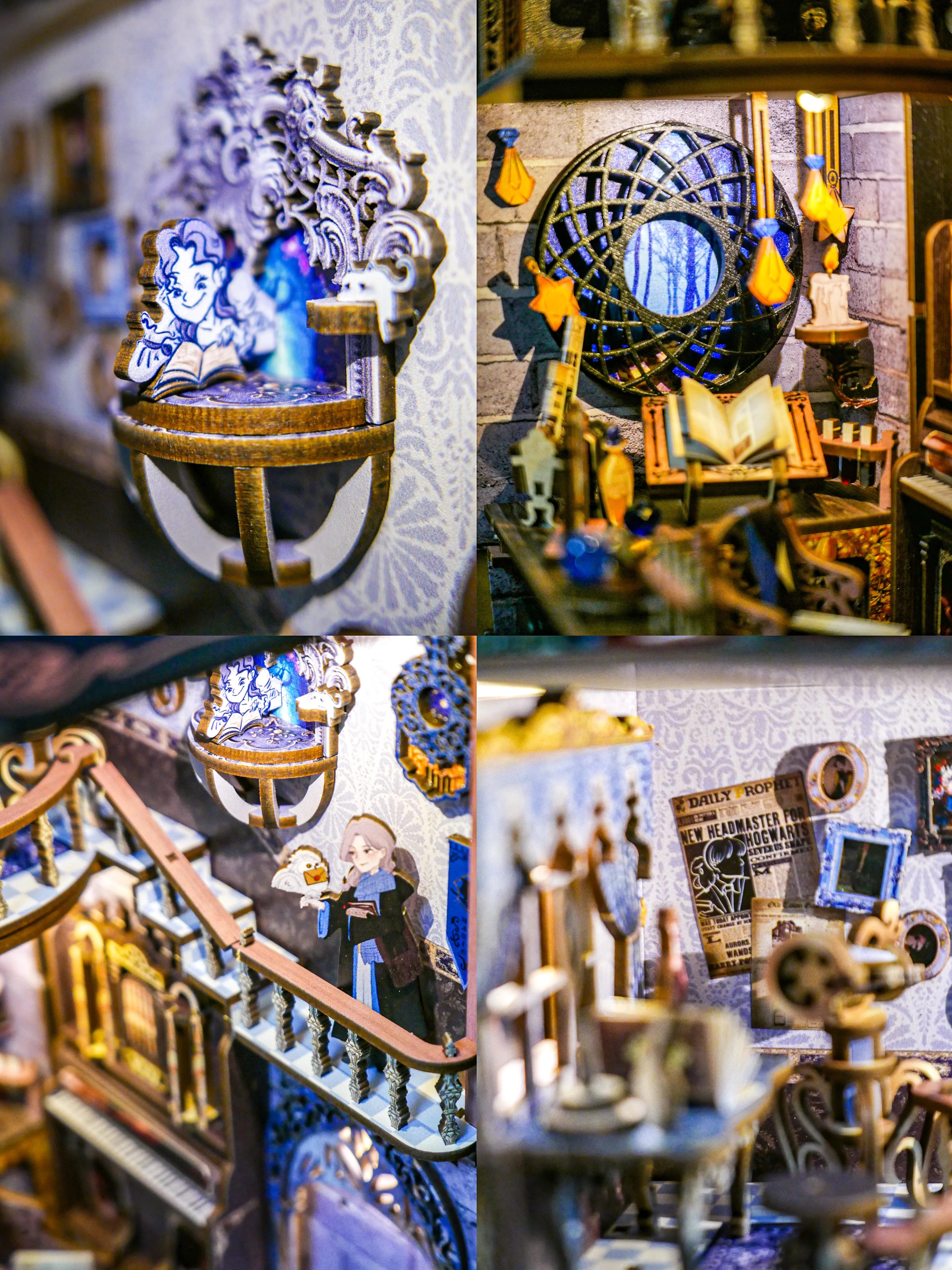 Cutebee DIY Book Nook Kit 3D Wooden Dollhouse Bookshelf Insert Decor Alley Miniature House with Dustproof LED Light Booknook