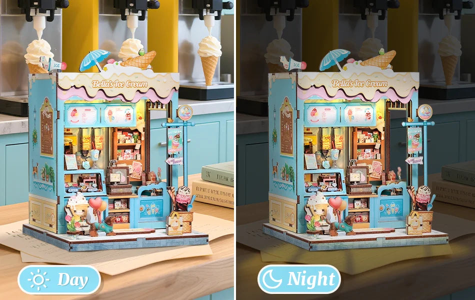 CUTEBEE Book Nook DIY Building Kit with Laser-Cut Precision Pieces 3D Wooden Puzzle  Collectible Desk Home Decor for Gift Idea