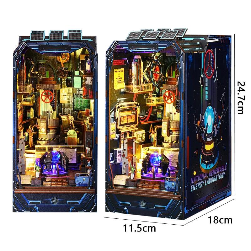 Book Nook Kit DIY Mini 3D Wooden Puzzle Handmade Bookshelf Dollhouse Model Bookend Building Home Decoration Toy Christmas Gifts